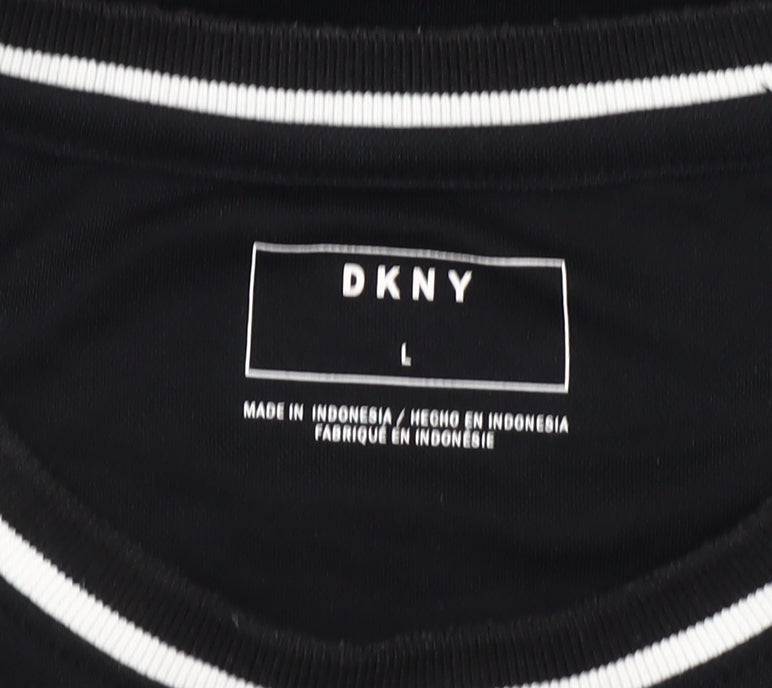 DKNY Men's Black Crew Neck Short Sleeve Jersey T-Shirt Size L