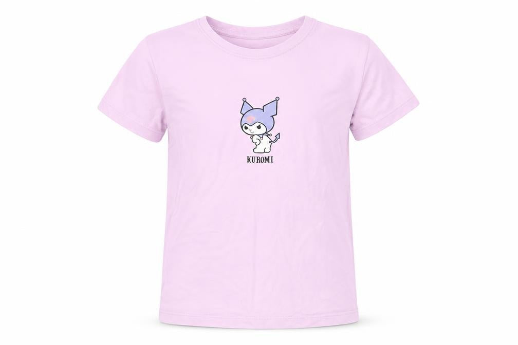 Front view of Primark Kuromi at Primark girls’ pink cotton graphic print t-shirt 10-11 years