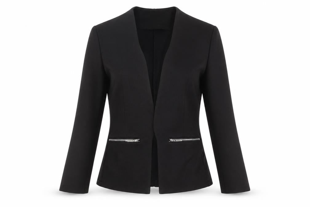 Joc for Meg Women Black Slim Fit Open Front Suit Jacket S/M