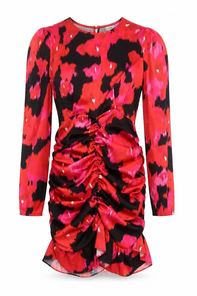 River Island Women Pink Bodycon Ruched 80s Mini Dress Size 12