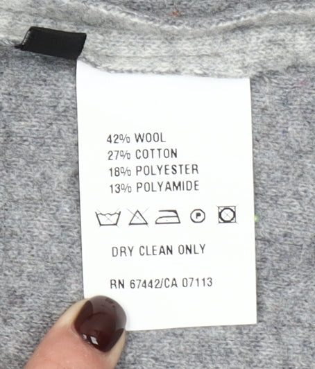 Peruzzi Women Grey Wool Blend Long Sleeve Cardigan Size 10