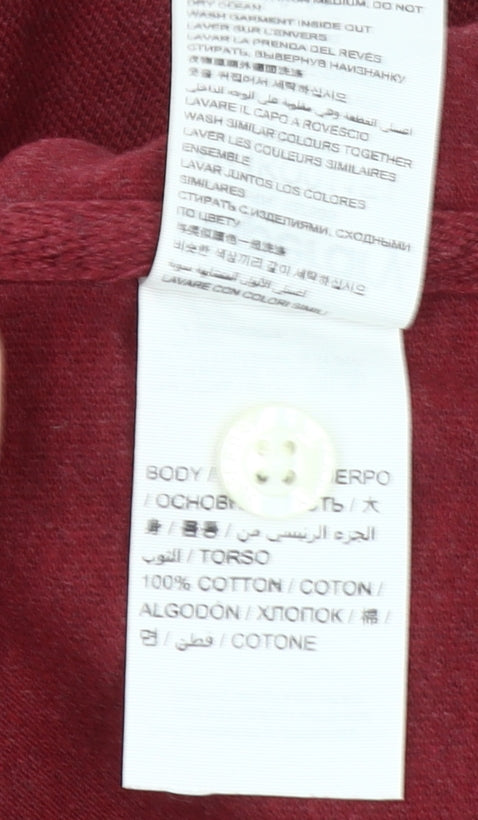 Superdry Men's Red Classic Polo Shirt Size M Cotton Logo