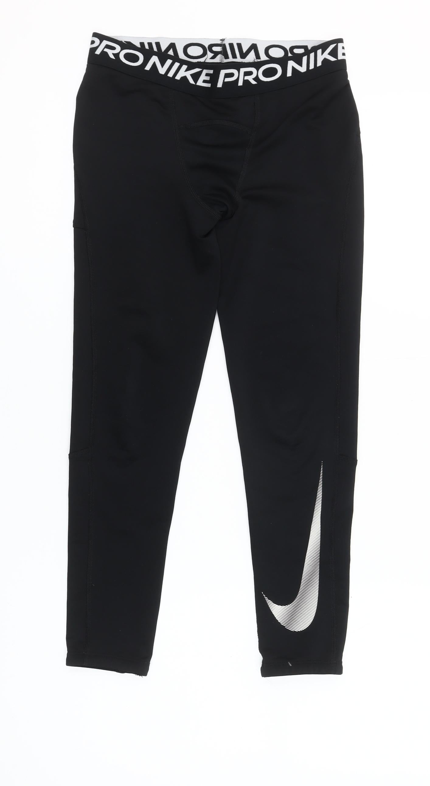 Nike Pro Girls Black Dri-FIT Ankle Leggings M Moisture Wicking Stretch