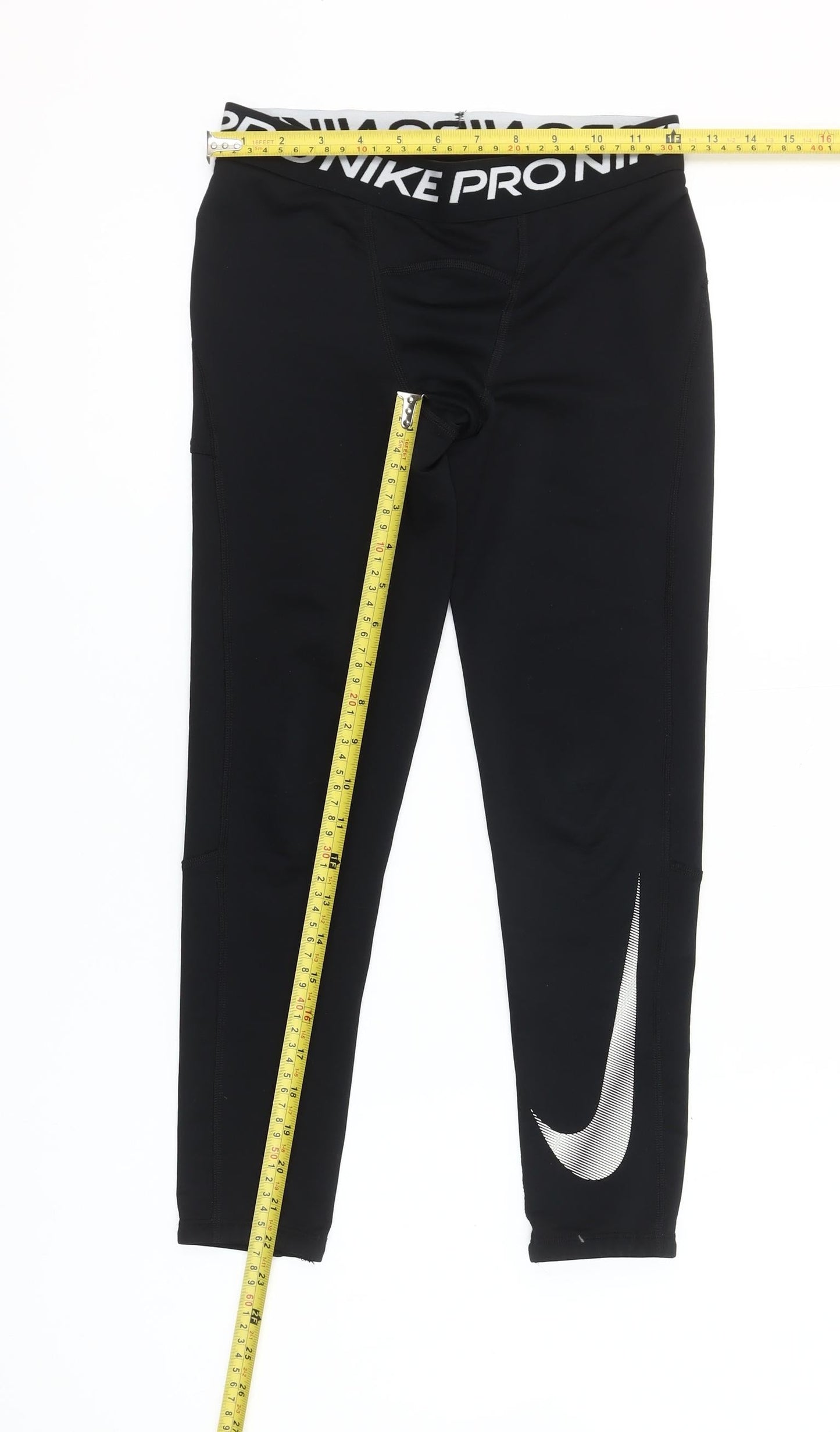 Nike Pro Girls Black Dri-FIT Ankle Leggings M Moisture Wicking Stretch