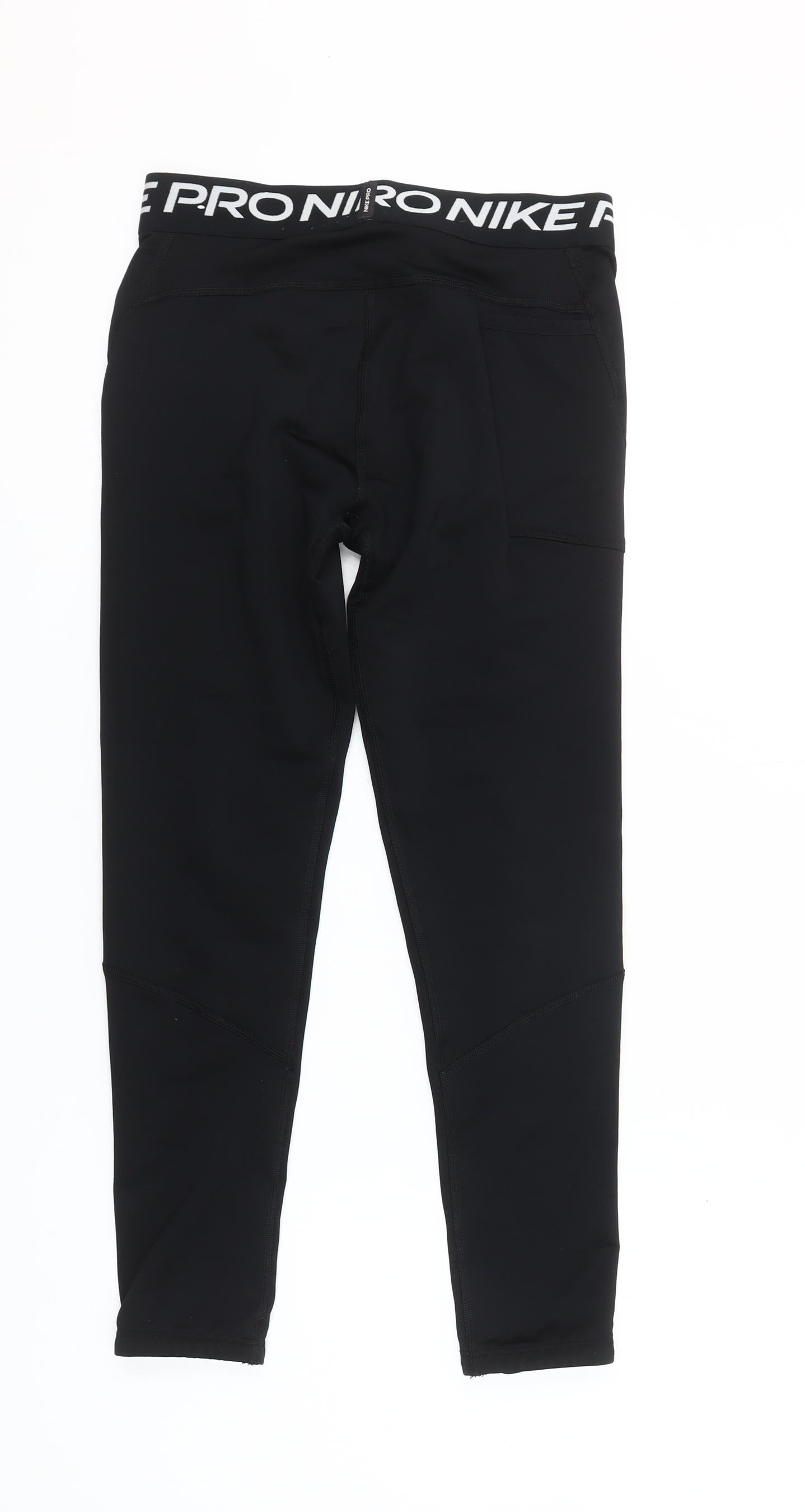 Nike Pro Girls Black Dri-FIT Ankle Leggings M Moisture Wicking Stretch