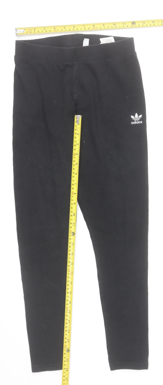 Adidas Women's Black Cotton Stretch Ankle Leggings Size 12