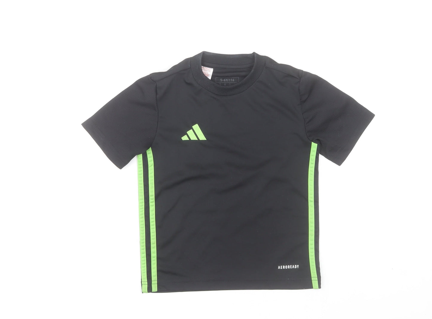 adidas Boys Black Short Sleeve AEROREADY Sports T-Shirt 5-6 Years