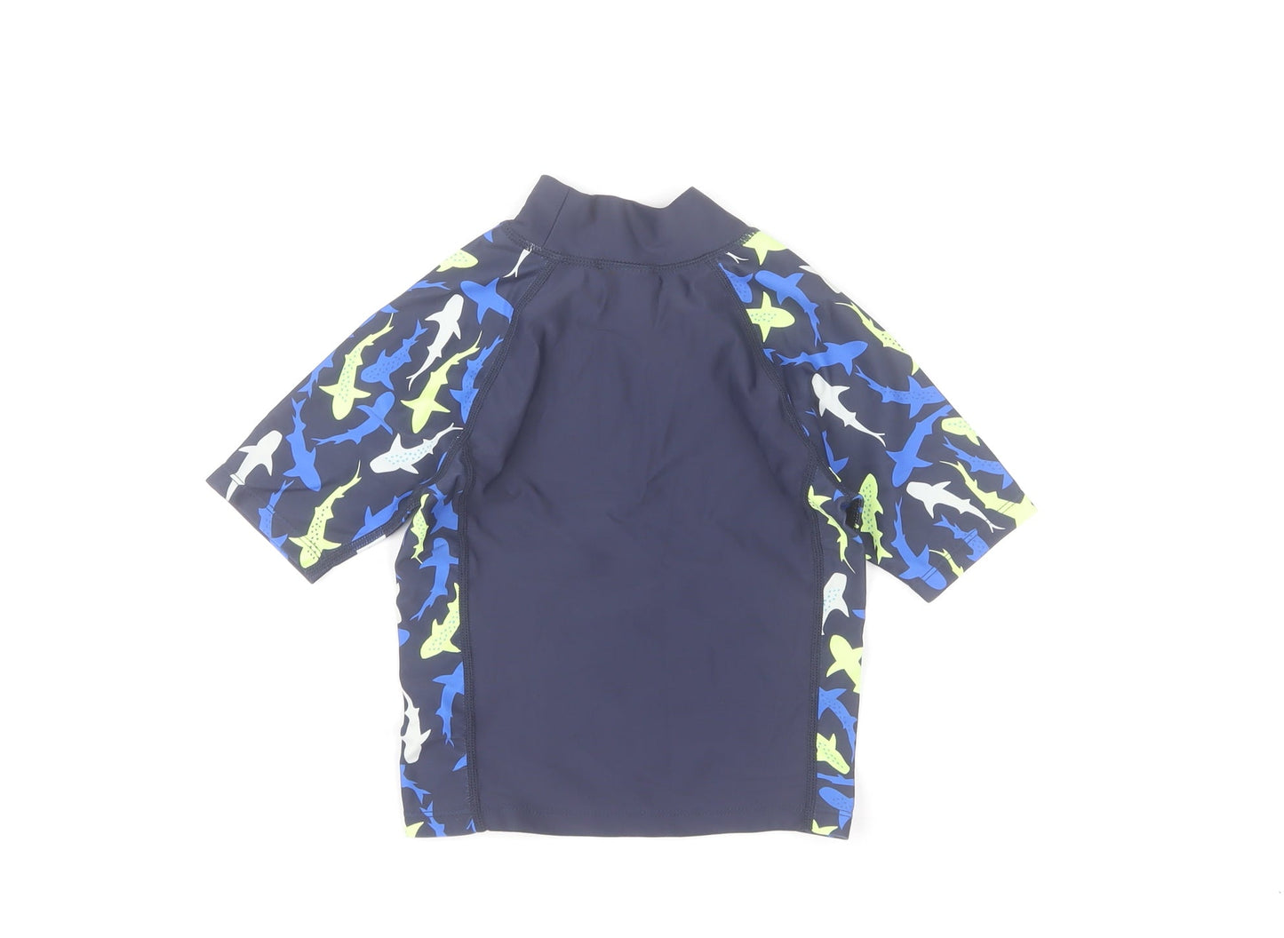Trespass Boys Blue Shark Print Rash Guard Swim Top 3-4 Years UV Protection