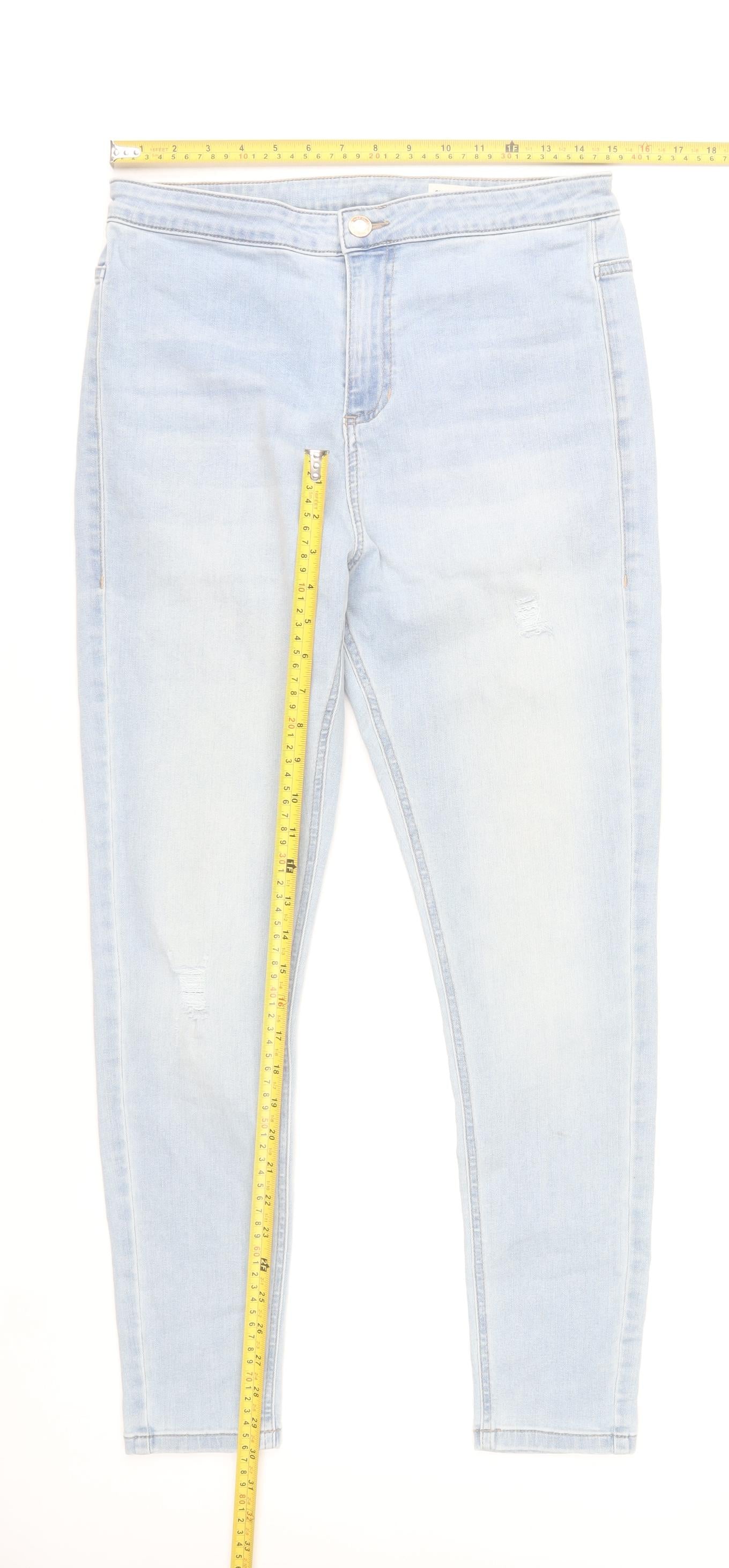 Marks and Spencer Women Light Blue Skinny Jeans Size 14 Regular