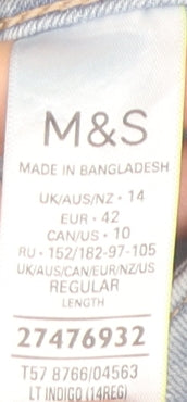Marks and Spencer Women Light Blue Skinny Jeans Size 14 Regular