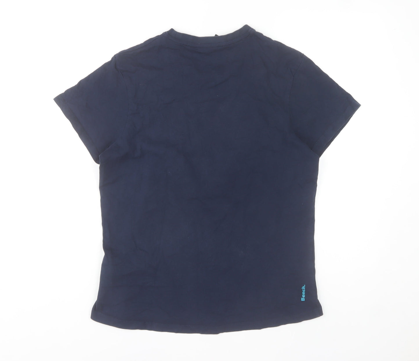 Bench Womens Blue Short Sleeve Sports Graphic T-Shirt Size 16