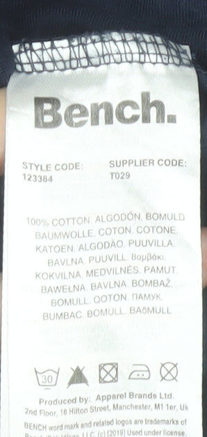 Bench Womens Blue Short Sleeve Sports Graphic T-Shirt Size 16