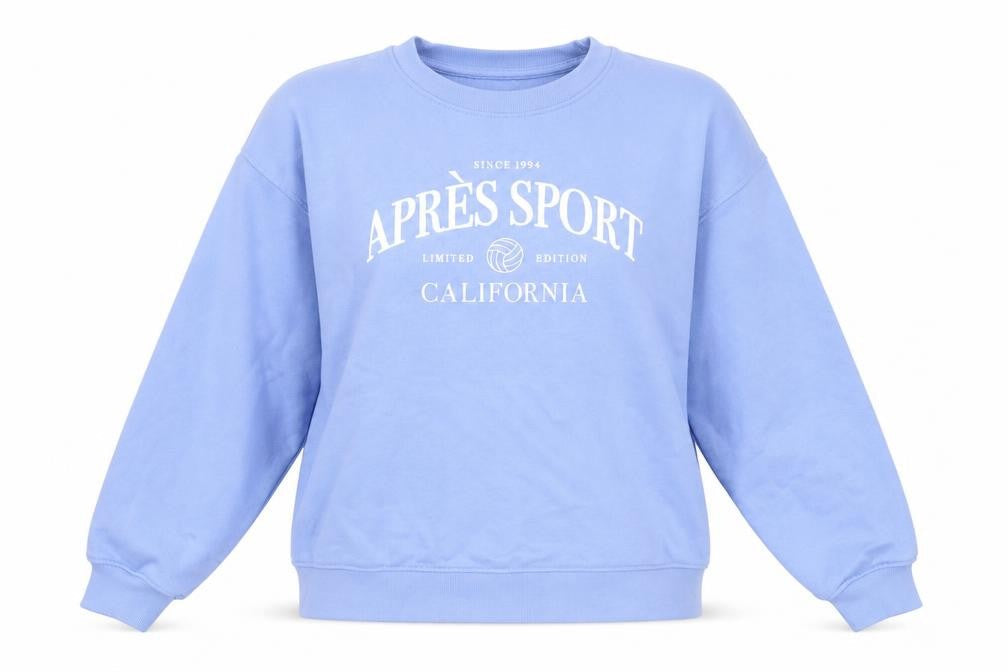 Front view of Dunnes Women's Blue Crew Neck Pullover Sweatshirt Medium