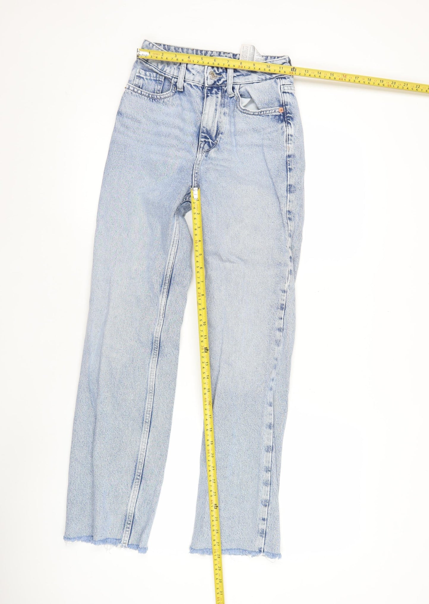 Zara Womens Blue High Rise Straight Leg Jeans Size 4