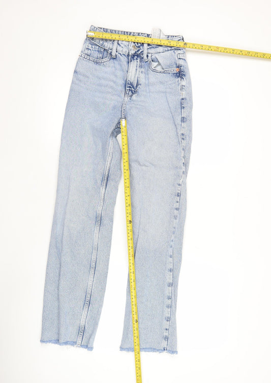Zara Womens Blue High Rise Straight Leg Jeans Size 4