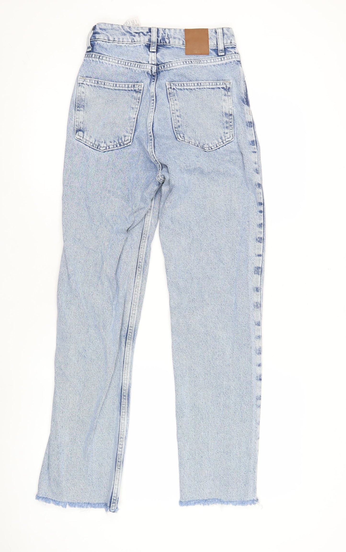 Zara Womens Blue High Rise Straight Leg Jeans Size 4