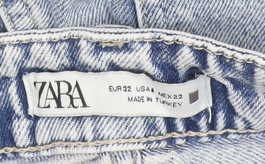 Zara Womens Blue High Rise Straight Leg Jeans Size 4