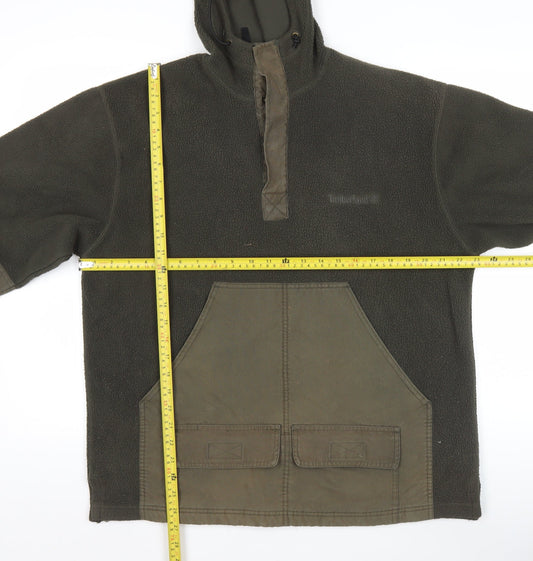 Timberland Mens Green Fleece Pullover Hoodie L Outdoor Warm