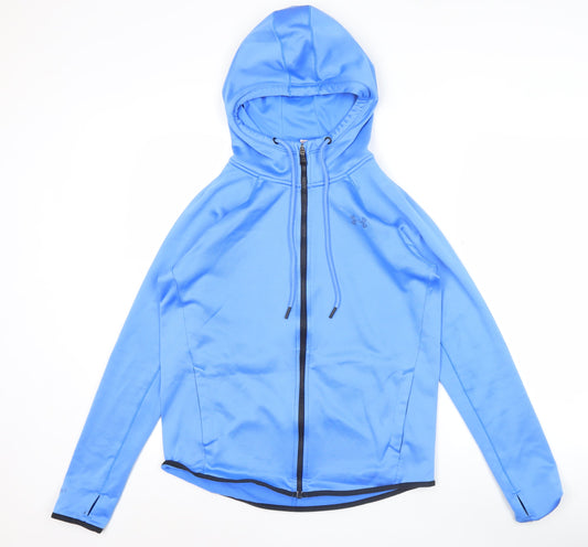Under Armour Men's Blue Full Zip Hoodie ColdGear Size S Polyester
