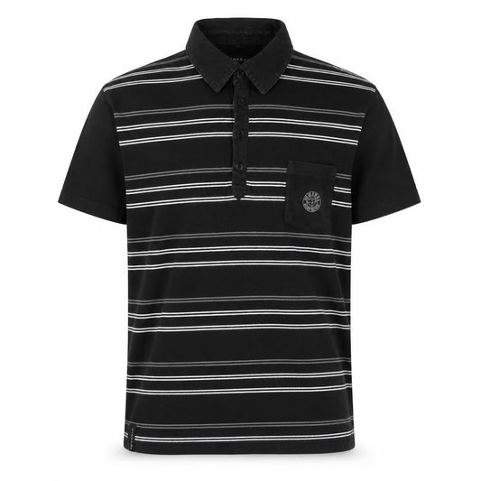 Mineral Clothing Men's Black Striped Cotton Polo Shirt XL