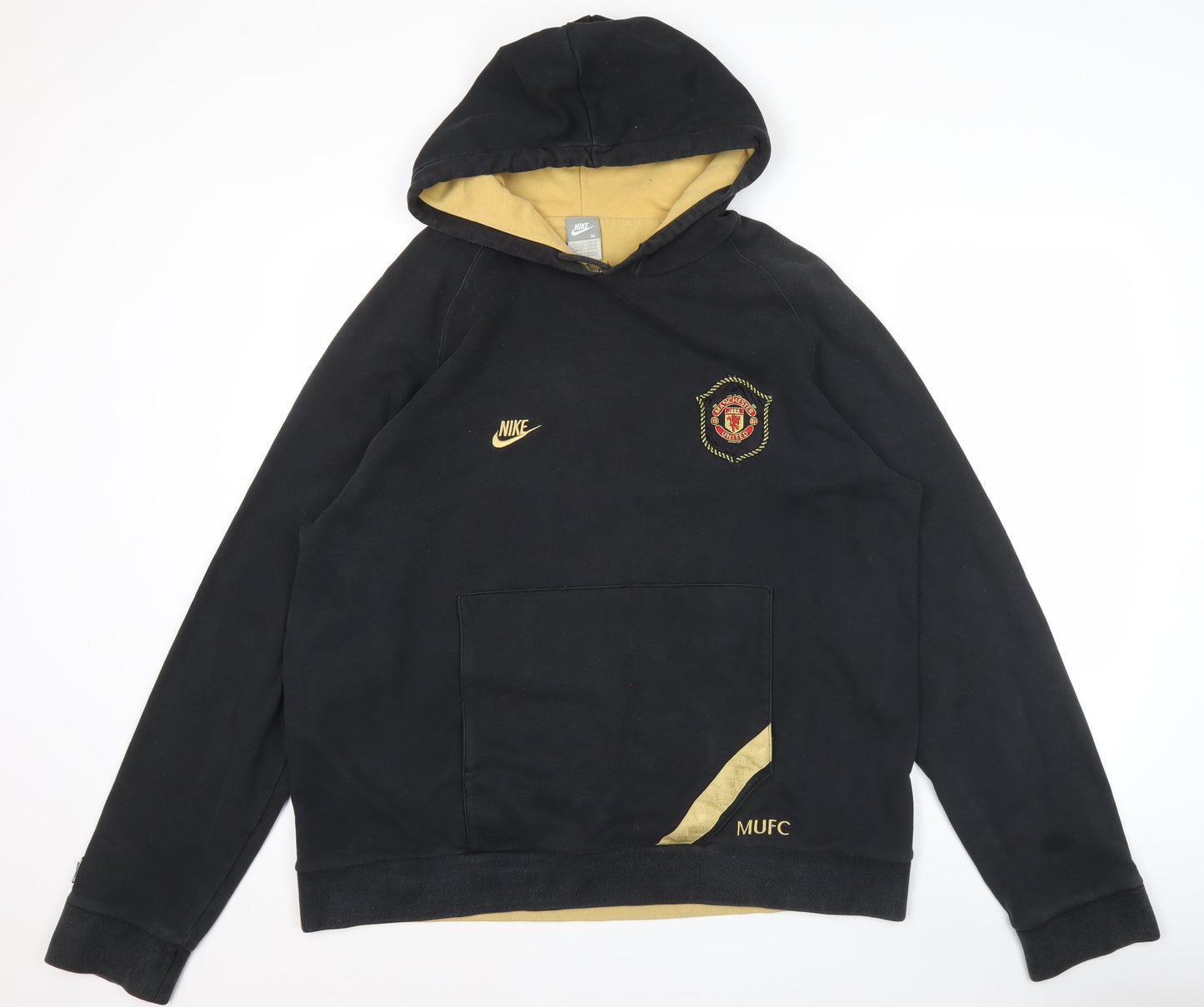 Nike Mens Black XL Pullover Hoodie MUFC Embroidered Sportswear