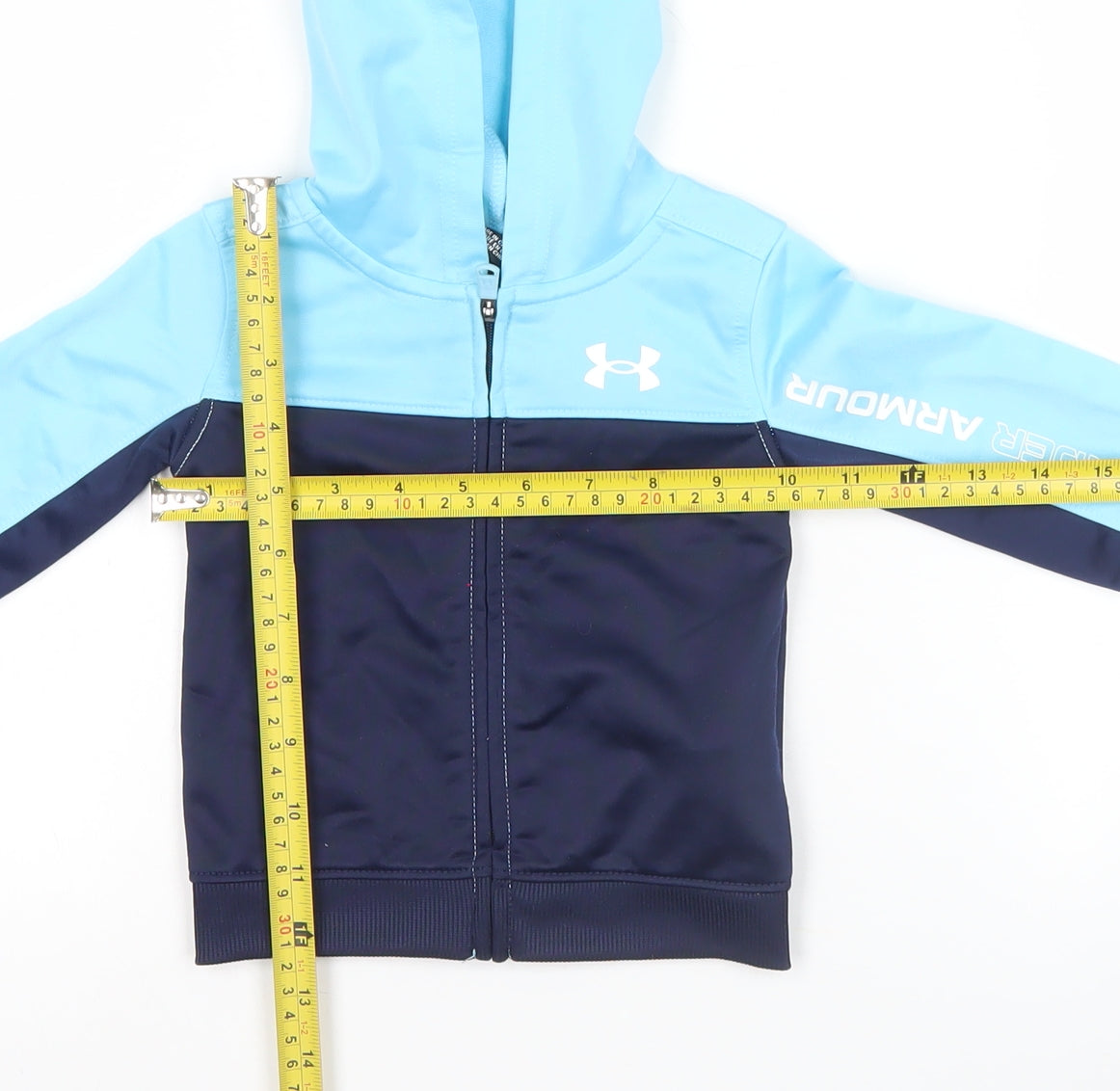 Under Armour Unisex Baby Blue Colourblock Hooded Track Jacket 3-6 Months