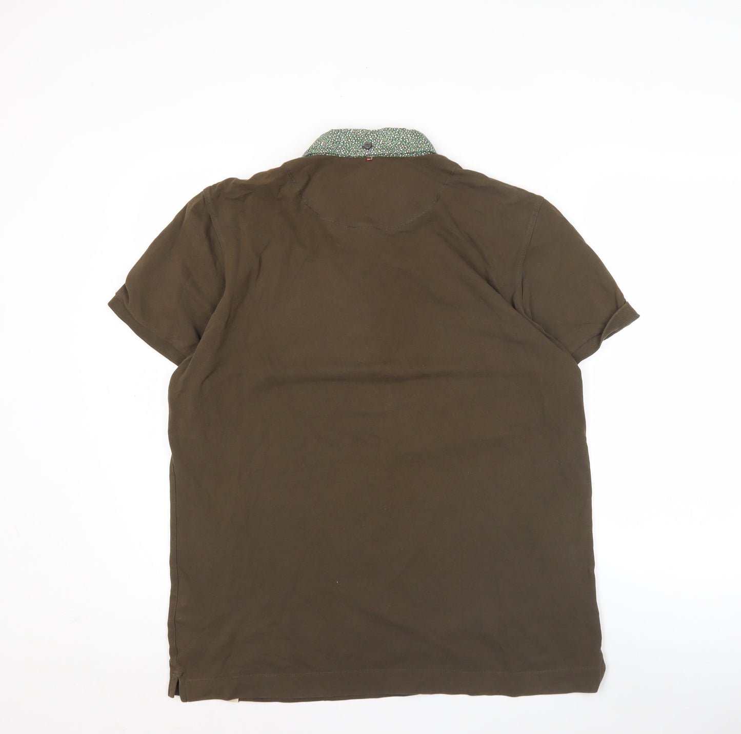 Pretty Green Men's Brown 2XL Cotton Short Sleeve Polo Shirt