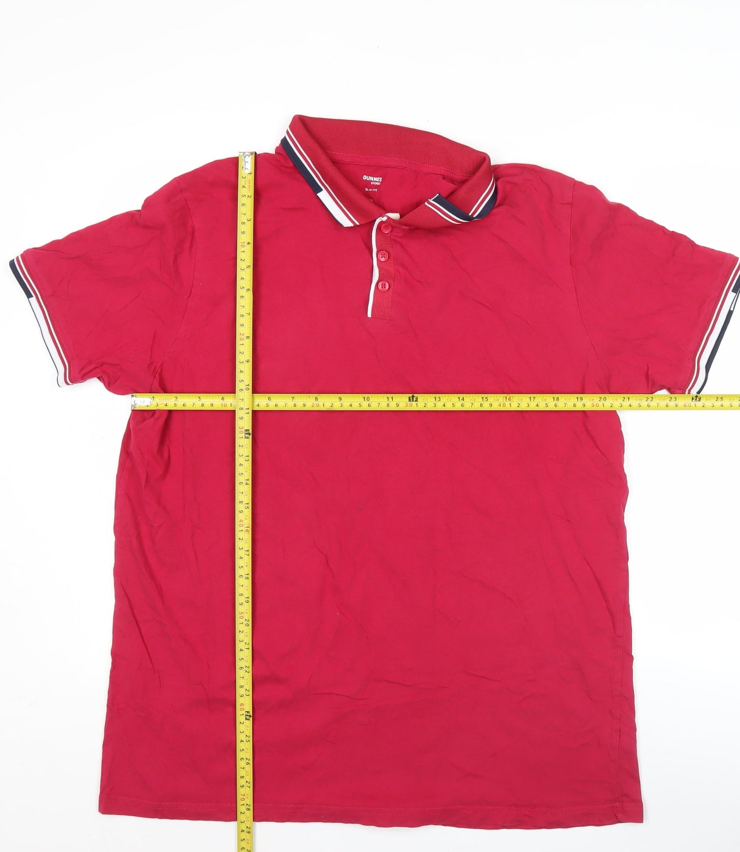 Dunnes Stores Men's Red Slim Fit Cotton Polo Shirt 2XL