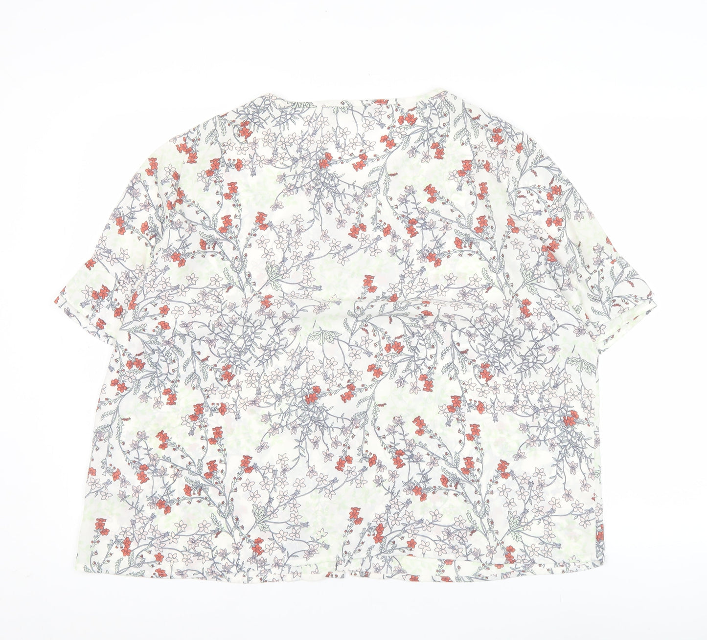 Marks and Spencer Women’s Multicoloured Floral Short Sleeve Blouse UK 22