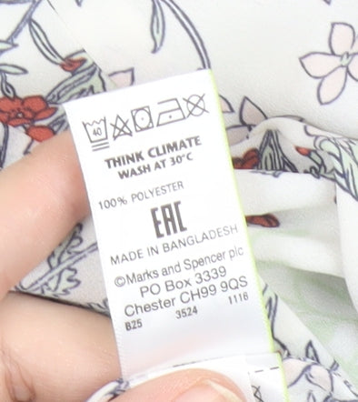 Marks and Spencer Women’s Multicoloured Floral Short Sleeve Blouse UK 22