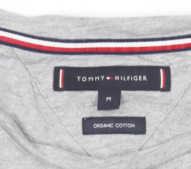 Tommy Hilfiger Men's Grey Cotton Crew Neck Short Sleeve T-Shirt Medium
