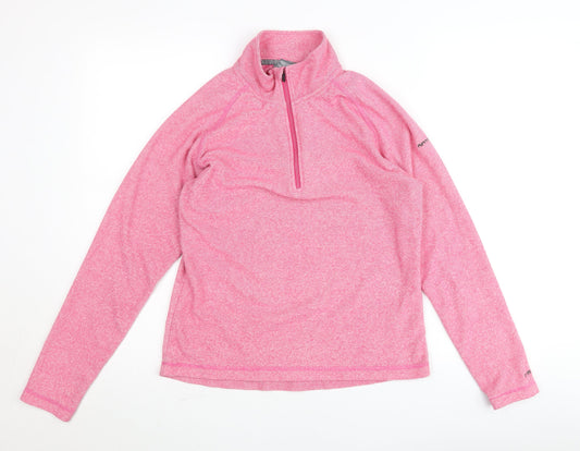 Trespass Women's Pink Fleece Pullover Sweatshirt UK 12 Medium 1/2 Zip