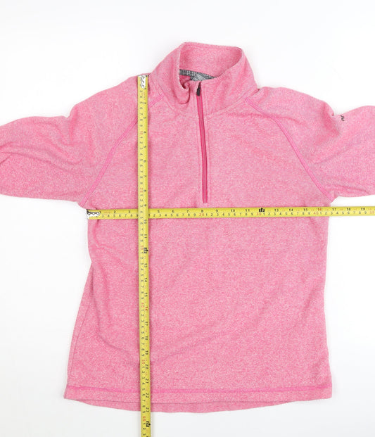 Trespass Women's Pink Fleece Pullover Sweatshirt UK 12 Medium 1/2 Zip