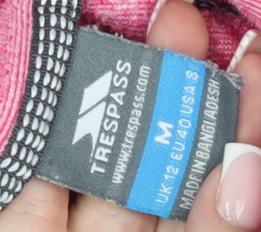 Trespass Women's Pink Fleece Pullover Sweatshirt UK 12 Medium 1/2 Zip