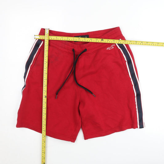 Hollister Men’s Red Sweat Shorts Small Regular Fit Casual