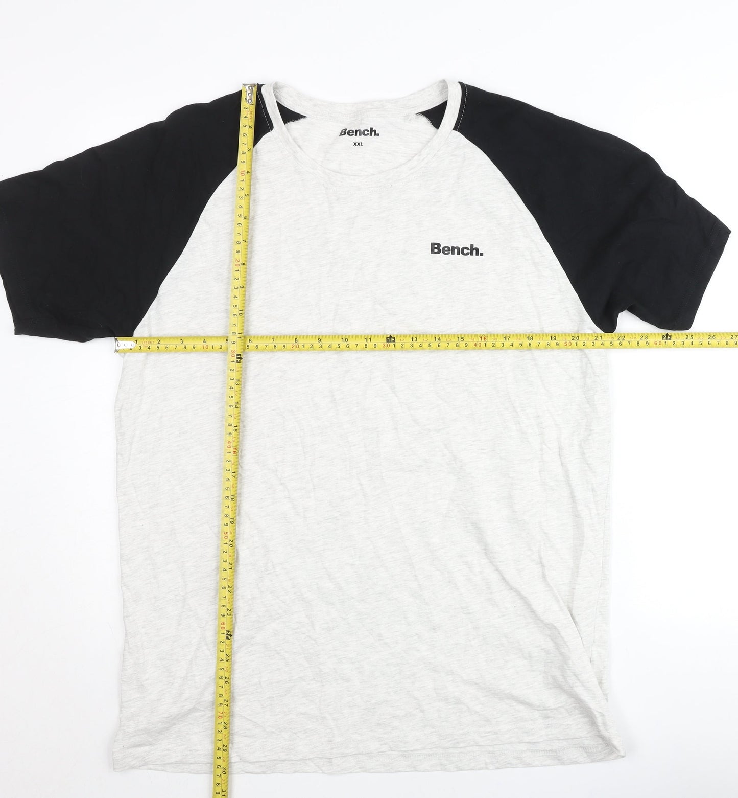 Bench Men’s Grey & Black Raglan Short Sleeve T-Shirt XXL