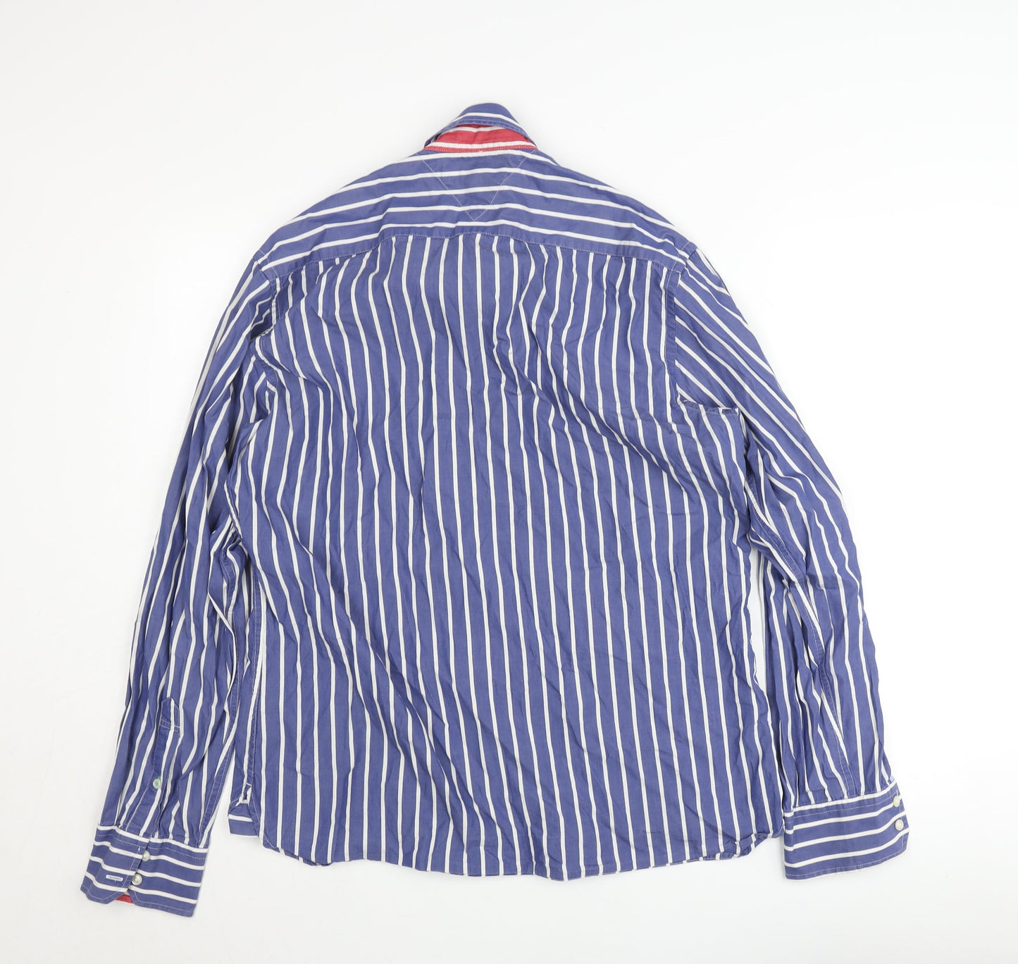 Tommy Hilfiger Men's Blue Striped Button-Down Shirt Size L