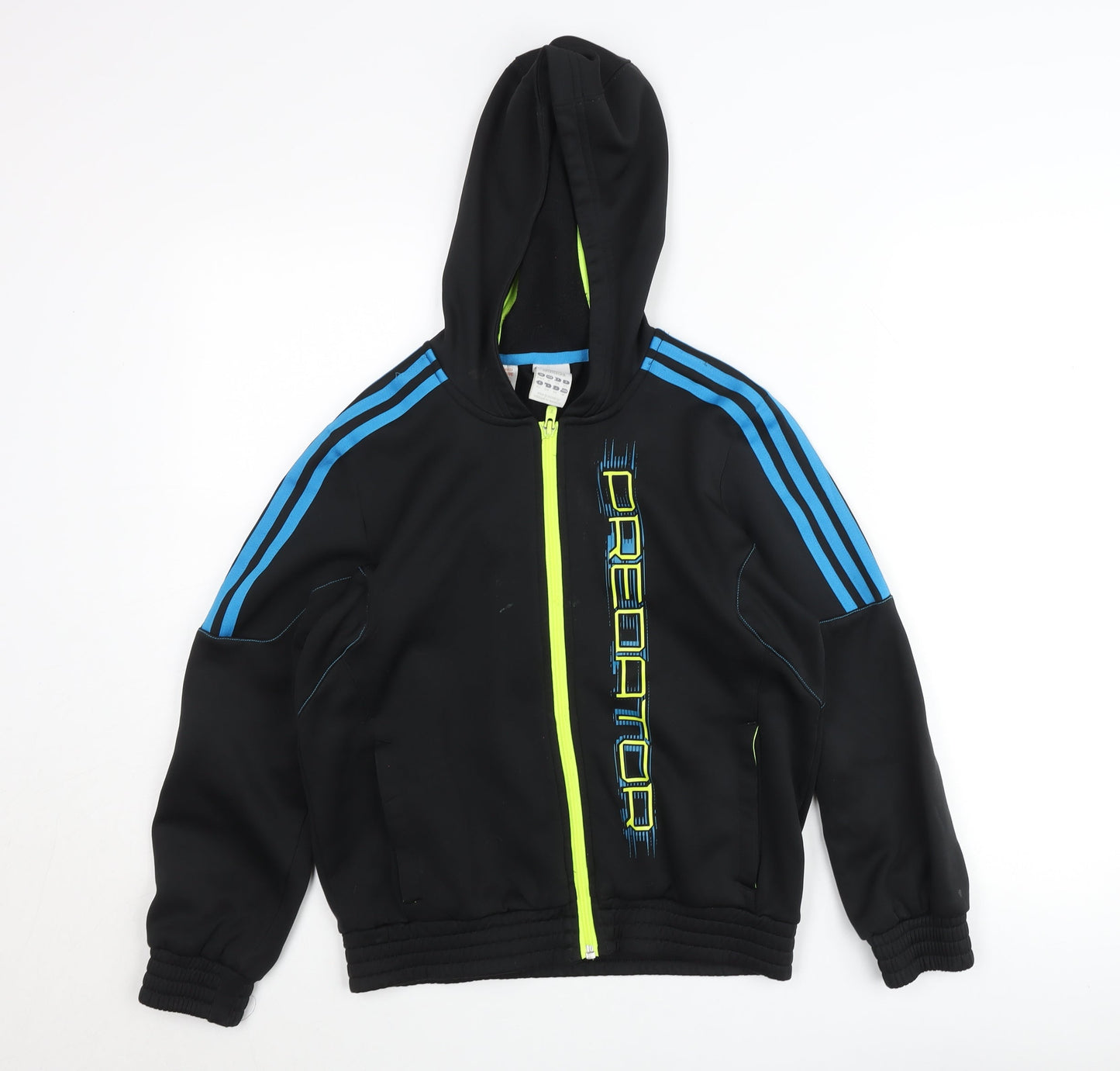 Adidas Boys Black Predator Track Hoodie Jacket 7 Years Full Zip Lightweight