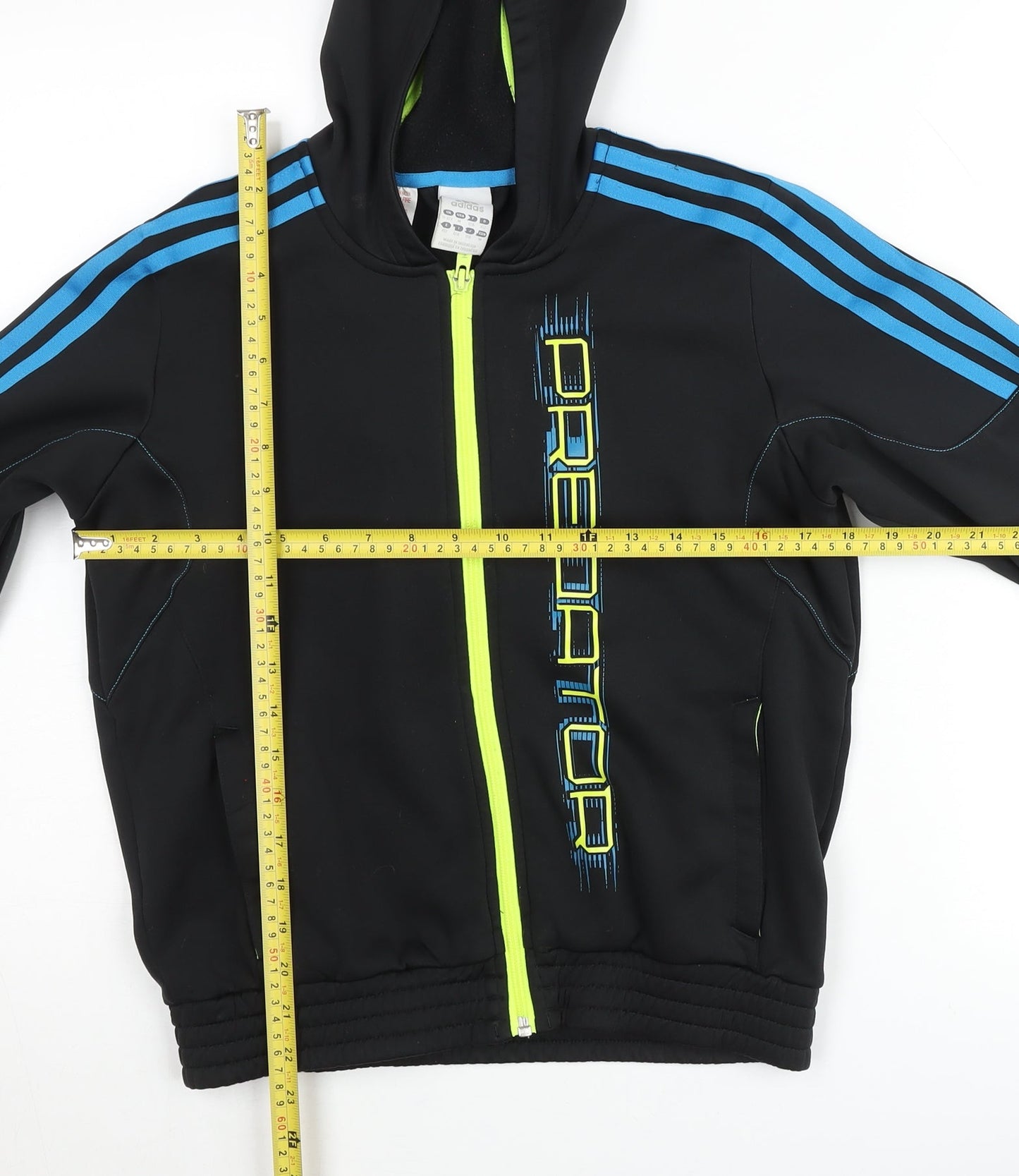 Adidas Boys Black Predator Track Hoodie Jacket 7 Years Full Zip Lightweight