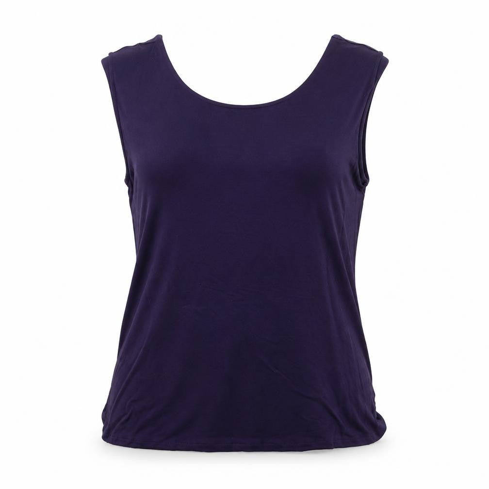 Oasis Women's Purple V-Neck Sleeveless Jersey Tank Top Size L