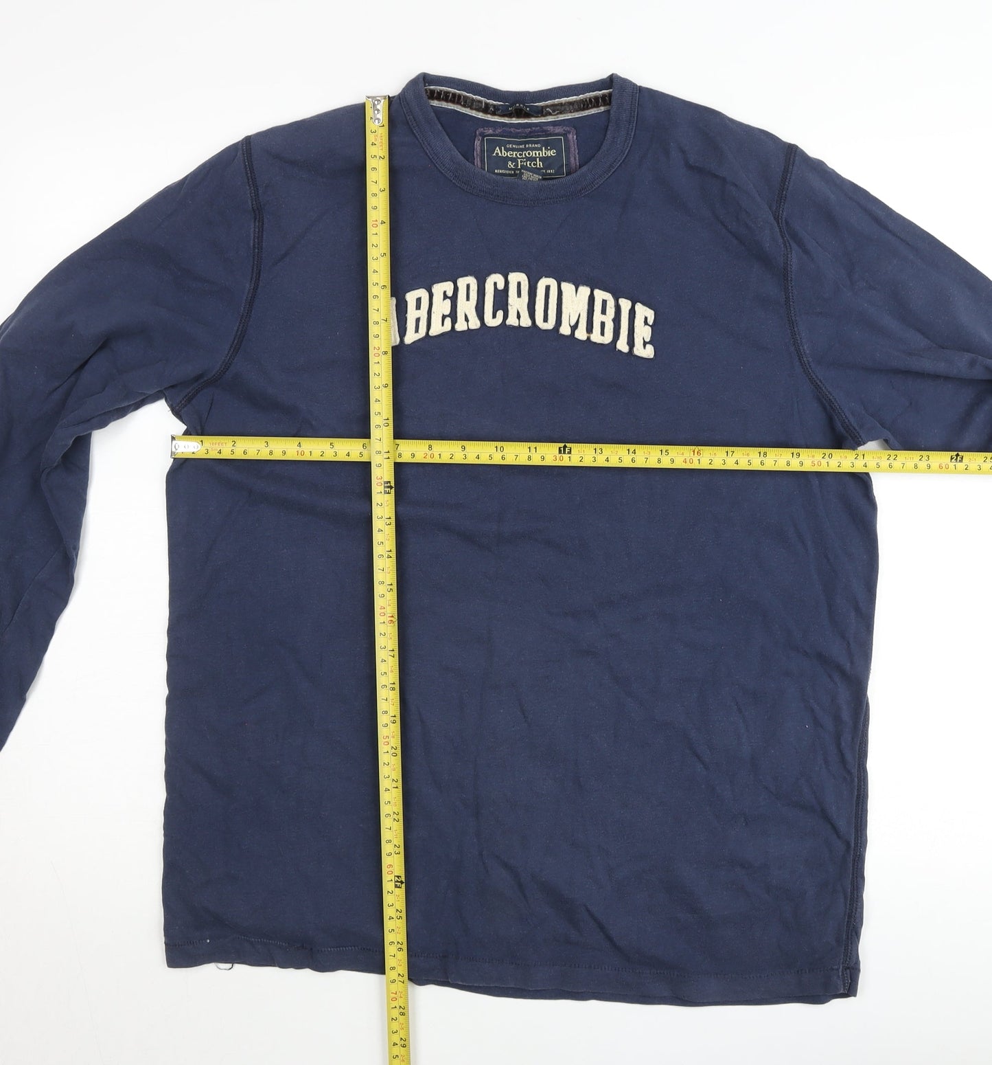 Abercrombie & Fitch Women Blue XL Crew Neck Cotton Pullover Jumper