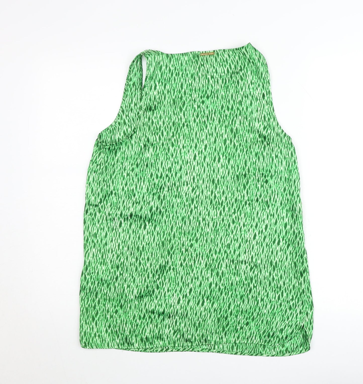 Michael Kors Women's Green Geometric Polyester Sleeveless Tank Top M