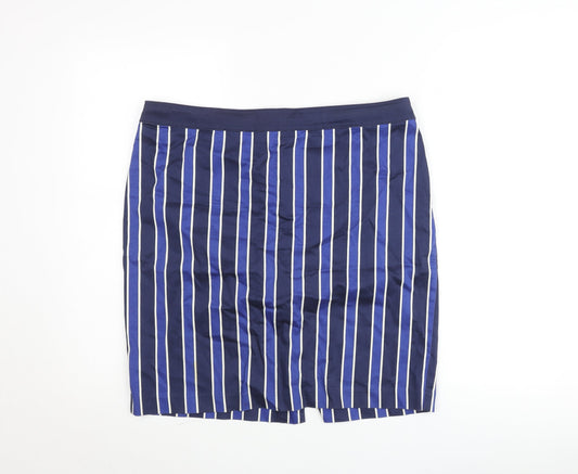 Tommy Hilfiger Women's Blue Striped Pencil Skirt Size 12