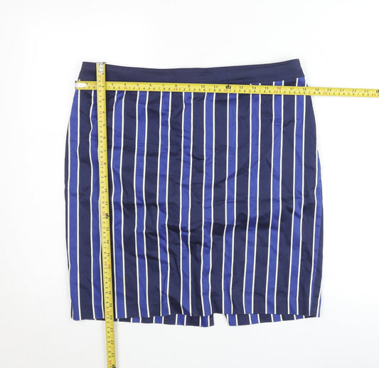 Tommy Hilfiger Women's Blue Striped Pencil Skirt Size 12