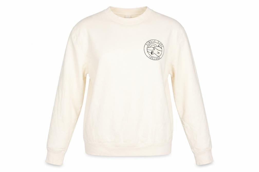 Front view of Just Hoods AWDis Women Beige jumper M Dingle Surf Ireland Sweatshirt