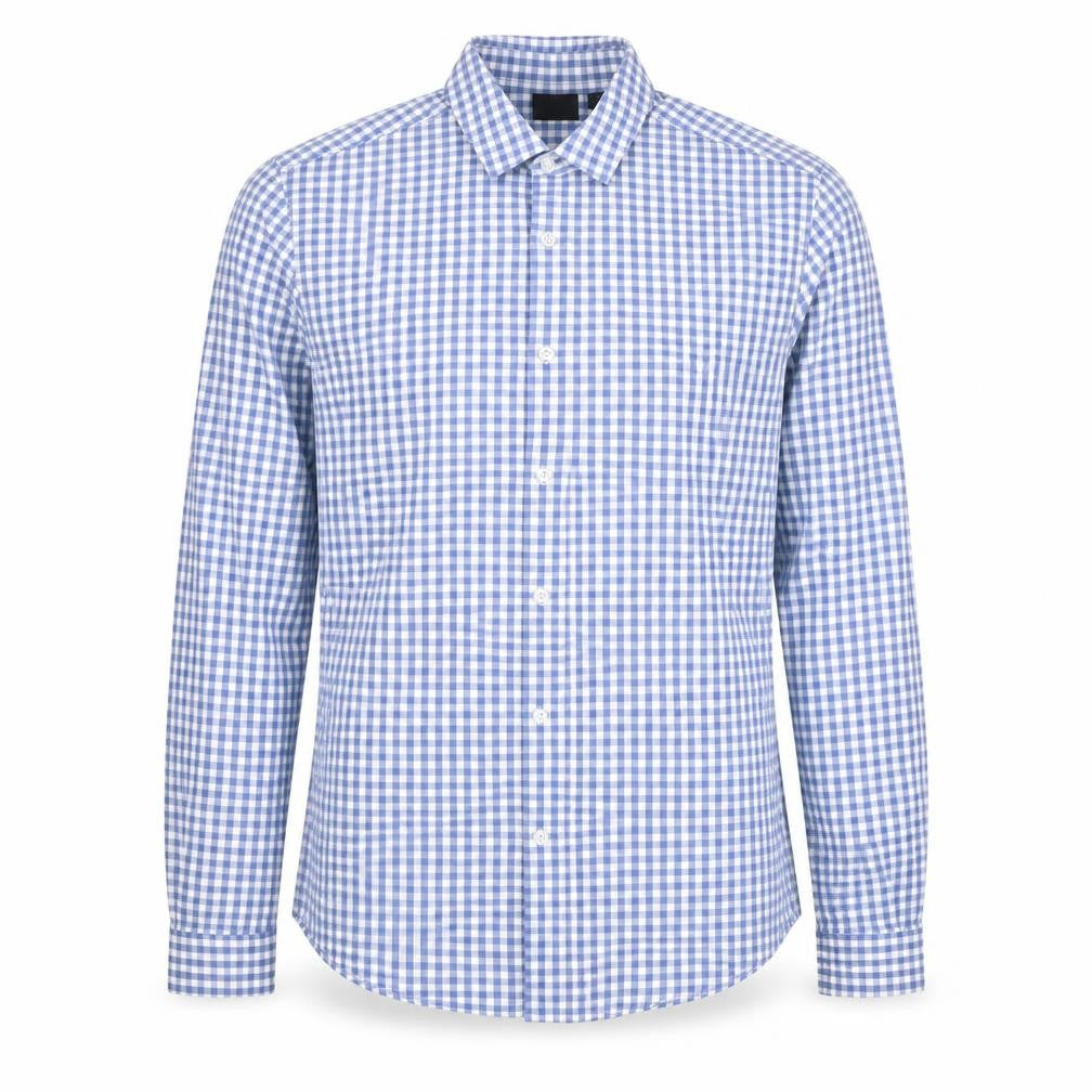 ASOS Men's Blue Check Slim Fit Long Sleeve Button-Up Shirt M