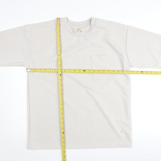 A Wear Men's Beige Short Sleeve Crew Neck Cotton T-Shirt Size M