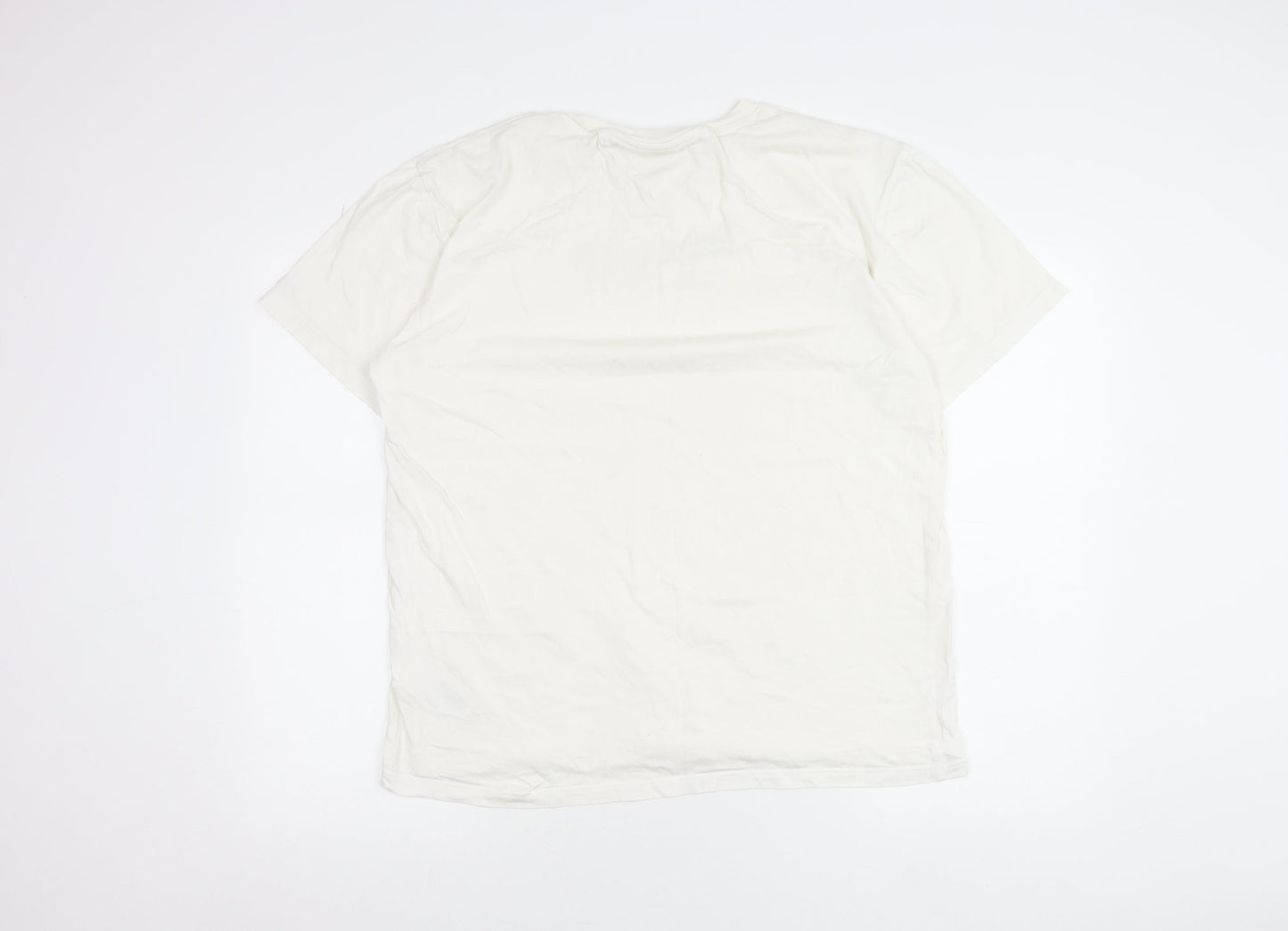 Tommy Jeans Men's White XL Logo Short Sleeve Cotton T-Shirt