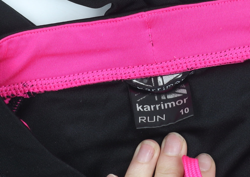 Karrimor Womens Black Running Leggings Size 10 Reflective Zip Pocket