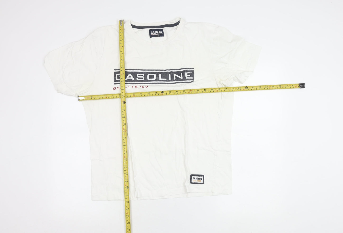 Gasoline Mens White Graphic Print Short Sleeve Crew Neck T-Shirt XL